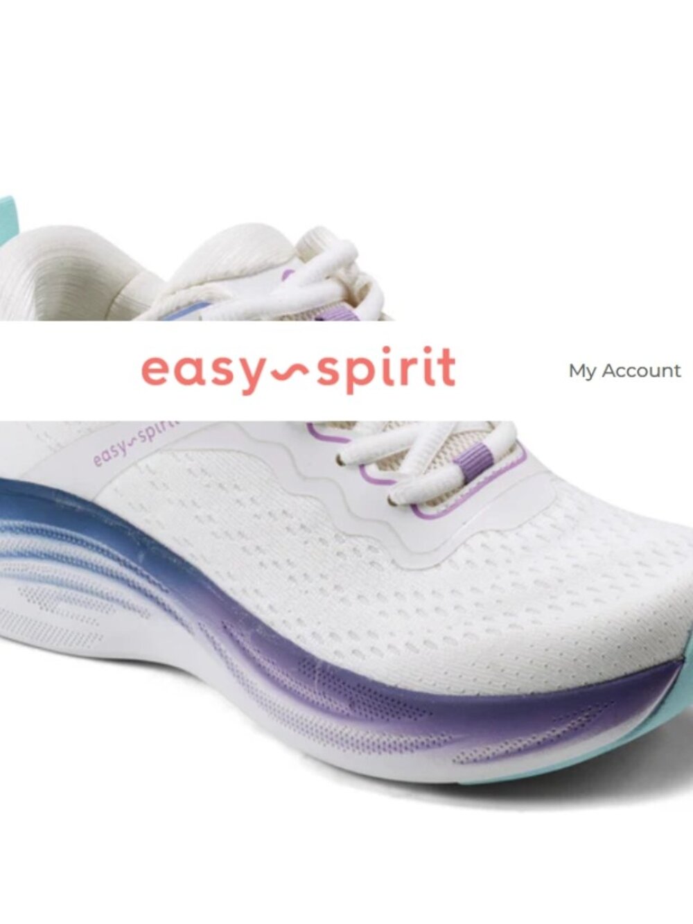 EASY SPIRIT GALLOP WALKING SHOES/WHITE/PURPLE/SIZE 8M